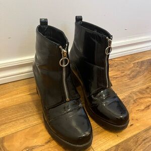 Black Ankle Boots with Zipper